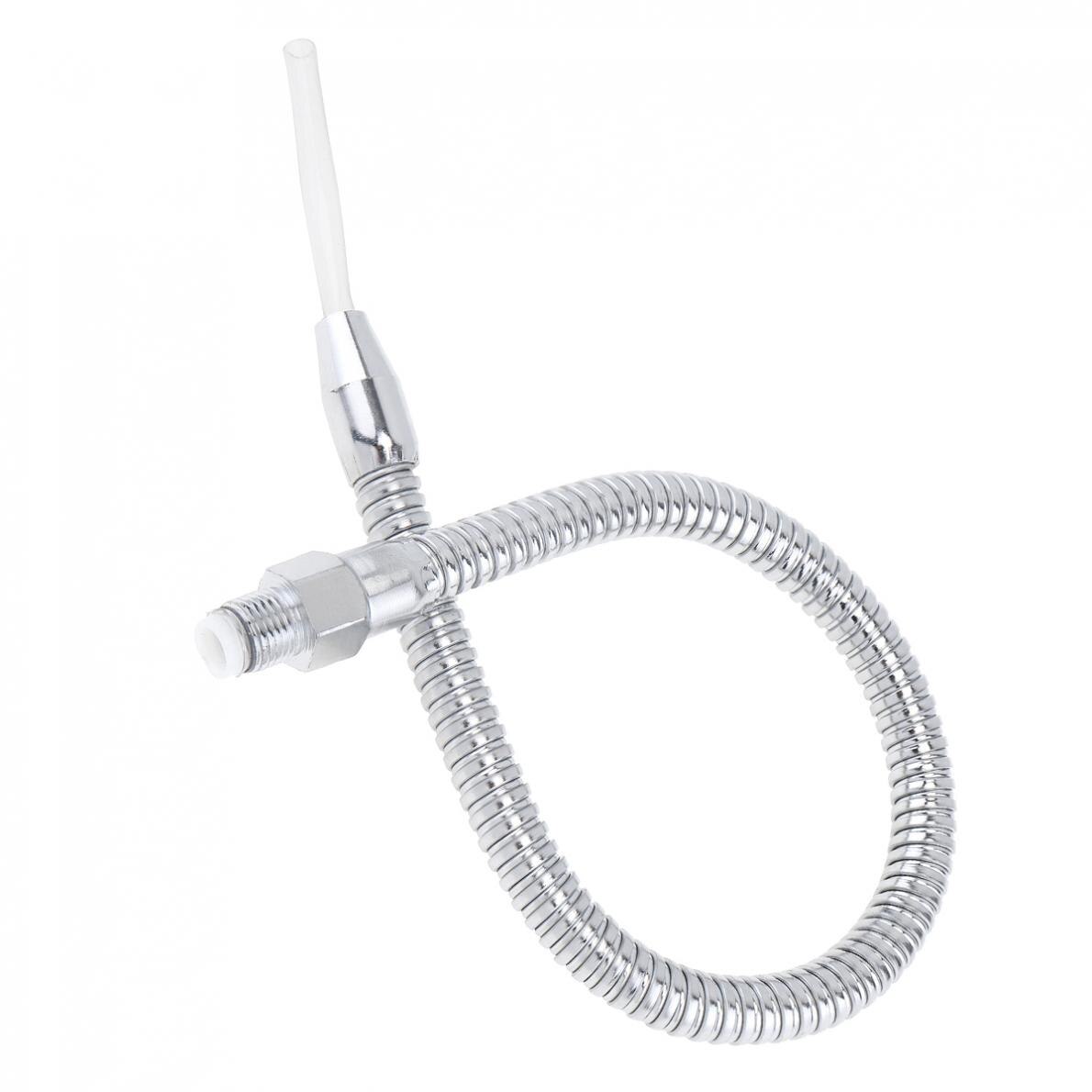 1/4 Inch Silver 400mm Metal Flexible Water Oil Cooling Tube with Round Head Nozzle for CNC Machine / Milling / Lathe