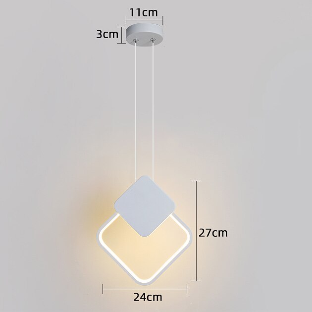 Moderne minimalistische led pandent verlichting geometrische esthetiek woonkamer slaapkamer eetkamer verlichting hanglampen: B wit / Koud wit