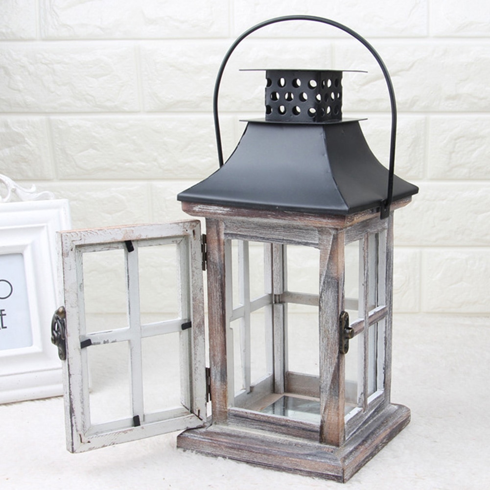 Lanterne Vintage faite à la main, à suspendre exquis pour la maison, Style européen, et métal, bougeoir de mariage, avec poignée, décoration