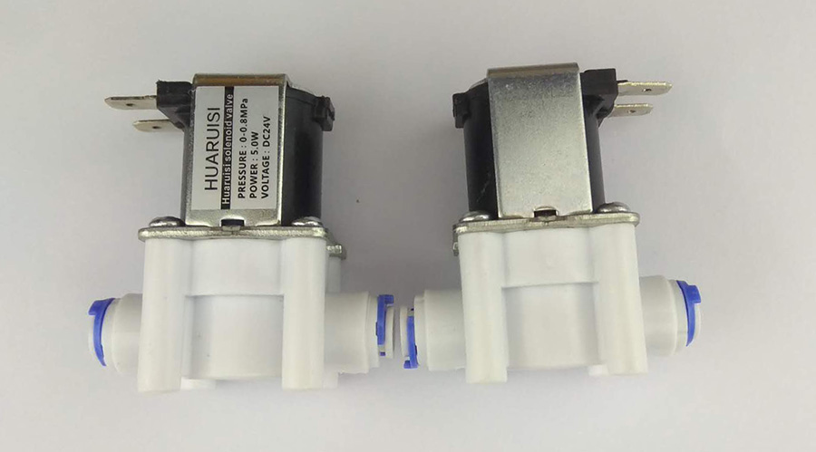 1PC Electric Solenoid Valve Magnetic DC 24V Water Air Inlet Flow Switch 1/4 " quick joint access Influent solenoid 24v