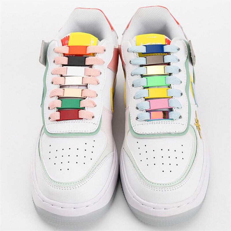 Cordones de zapatos con hebilla de Metal, accesorios de hebilla, bloqueo de encaje de Metal, Kits de zapatillas DIY, 2 unids/par