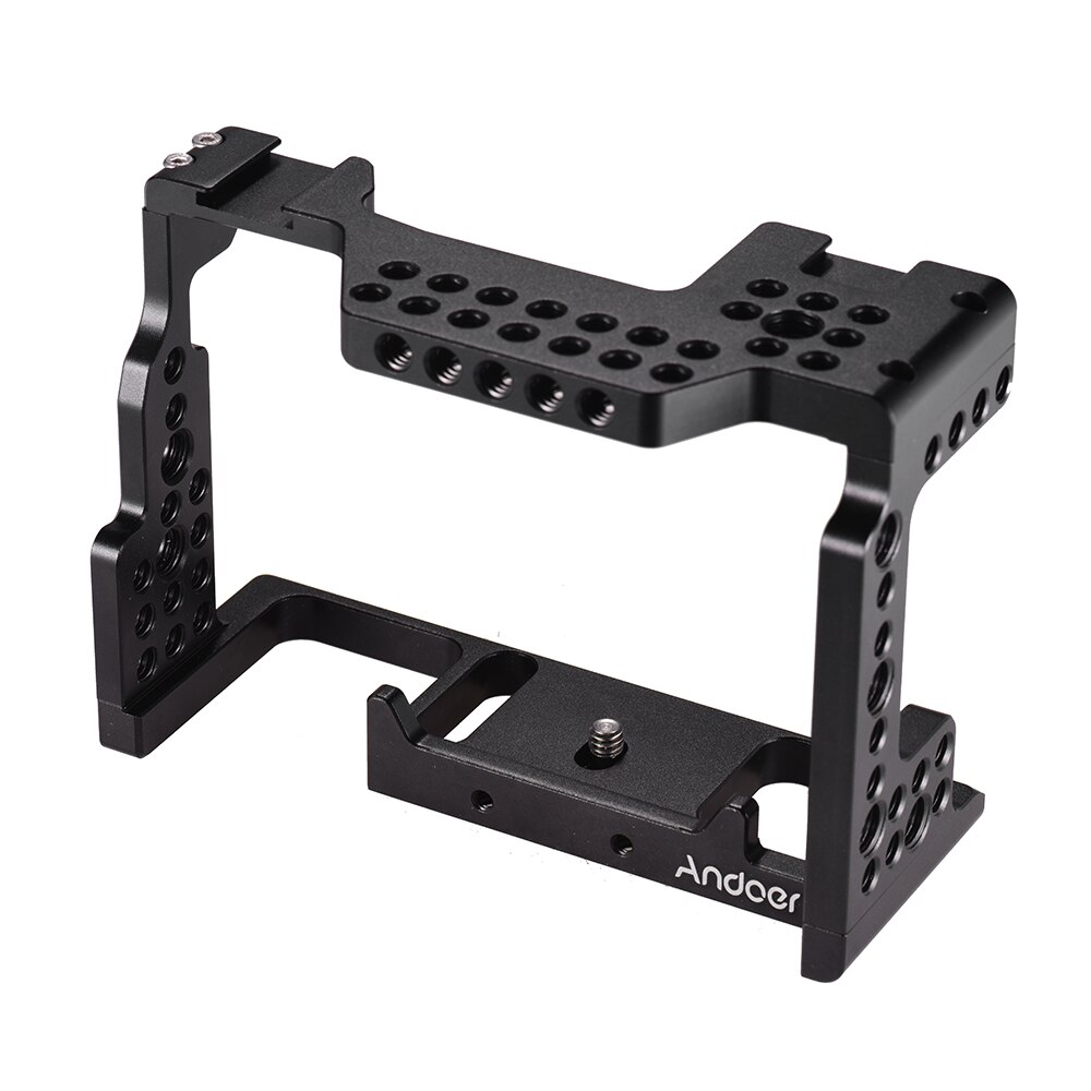 Andoer Aluminium Camera Kooi Video Stabilizer 1/4 &quot;Schroef Met Koud Shoe Mount Voor Sony A7II/A7III/a7SII/A7M3/A7RII Camera