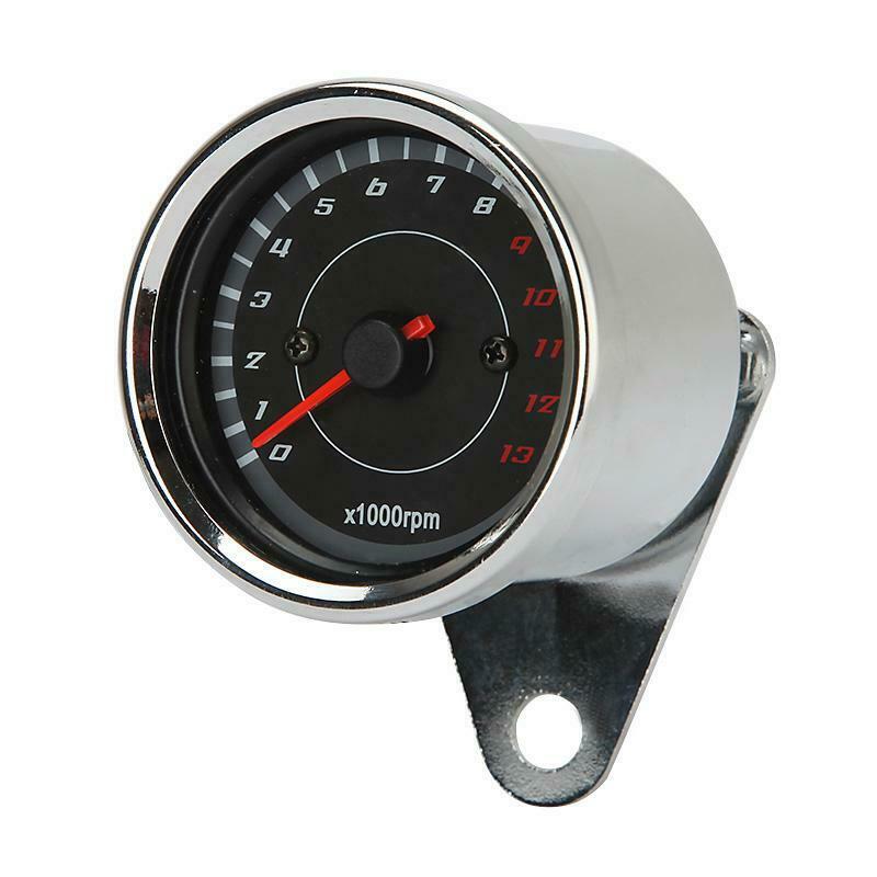 Silver Motorcycle Tachometer Odometer Speedometer Meter LED Digital Gauge Tacho Gauge Stainless Steel Speedometers
