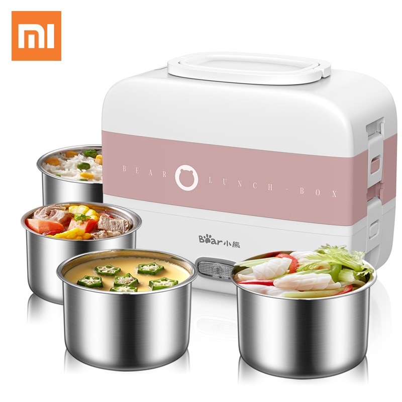 Xiaomi Electric Lunch Heating Box Meals Portable Electric Multi Cooker Rice Cooker Food Container Warmer EU/AU/UK/US Plug 220V