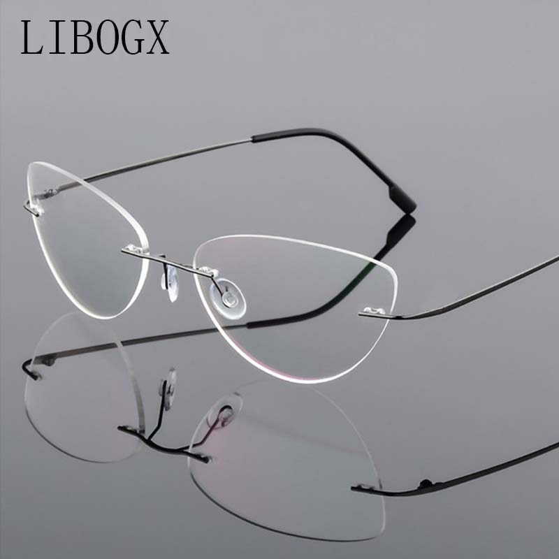 Ultra Licht Frameloze Universele Leesbril Voor Mannen En Vrouwen Mode Kat Ogen Anti-Blauw Leesbril