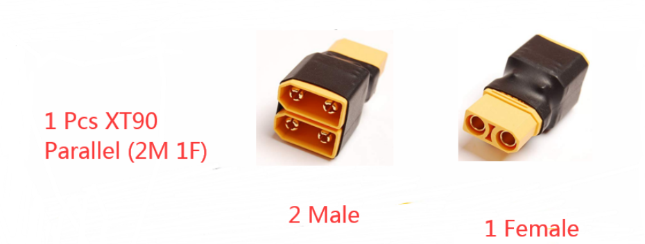 1 SZTUK Deans T Plug EC3 EC5 XT60 XT90 Równoległy adapter szeregowy Lipo Battery Converter Złącze Wtyczka DIY RC Model akcesoria: żółte światło
