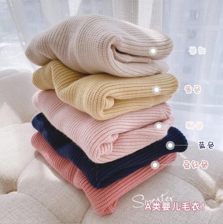 Girls Boys Knitted Sweaters Autumn Winter Full Sleeve Kids Pullover Sweater 0-6 Years QV890