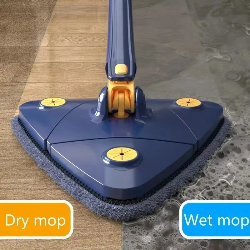 360° drehbarer Dreiecksmopp – ausziehbarer, verstellbarer Quetsch-Nass- und Trockengebrauch, Wasseraufnahme, Tiefenreinigungsmopp, Heim-Bodenwerkzeuge