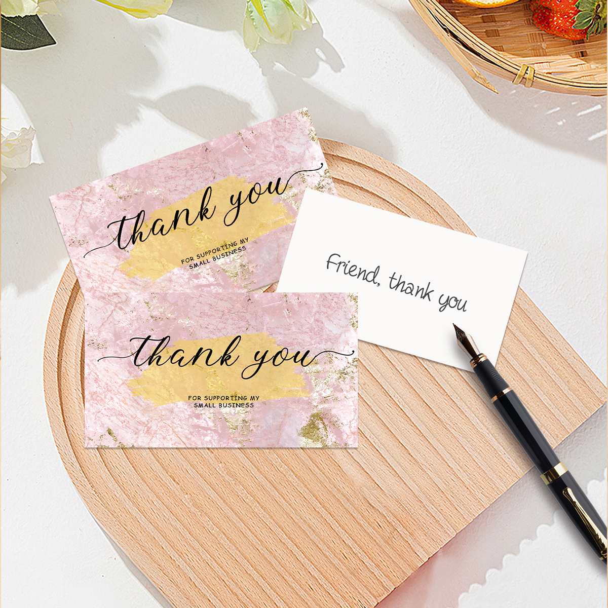 50pcs Thank You Card for Supporting My Small Business Cardstock Thank You Cards for Packaging Party Wedding Invitation Card