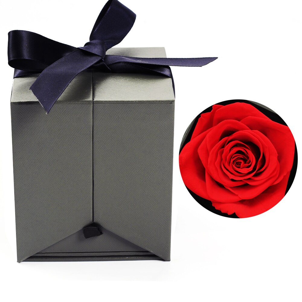 Caja de joyería de 6-9cm para mujer, Rosa eterna para de San Valentín, boda, Navidad, decoración del hogar, caja de embalaje de La Bella y La Bestia: E07