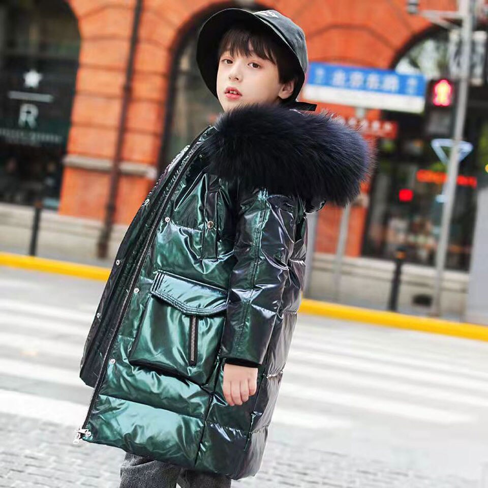 -25 gradi Russia parka invernale cappotti 2 colori per 4-14 anni neonati capispalla cappotto impermeabile bambini caldo spesso con cappuccio Snowsuit: 102 / 12