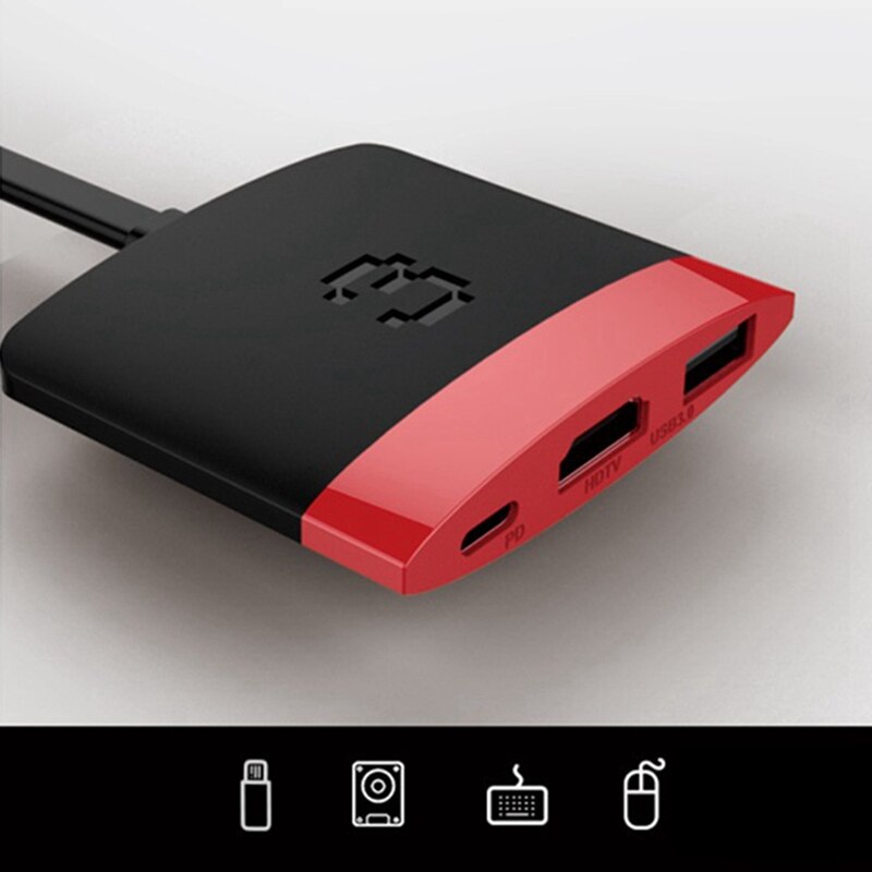 3-in-1 Hub HDMI zu Typ-C Docking PD Schnelle Ladung USB 3,0 4K Umwandlung Dock