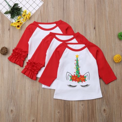Enfant en bas âge enfants bébé garçon filles vêtements & T-shirt fête t-shirts hauts tenue de noël