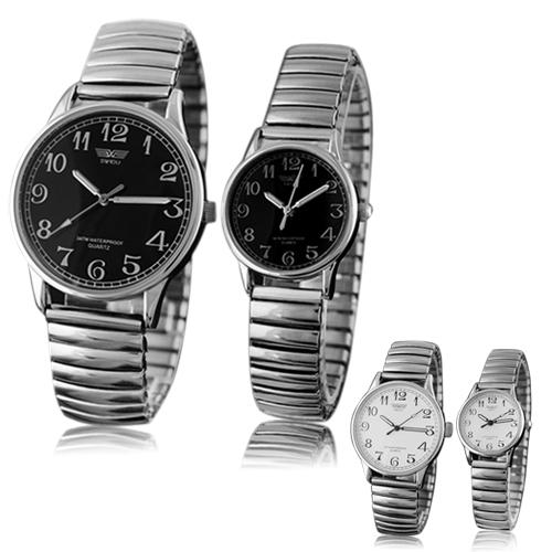 Reloj de pulsera analógico de cuarzo para hombre o mujer, cronógrafo de aleación elástica, de , 1 ud.