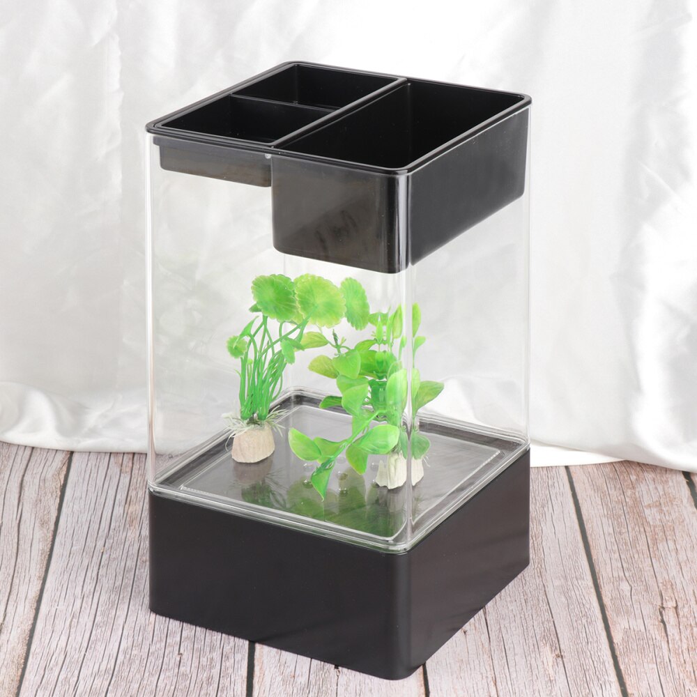 Betta Aquarium,Transparent Fish Aquarium Desktop | Small Betta Fish