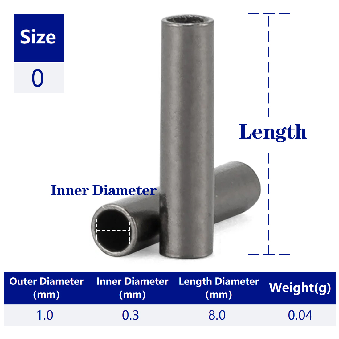 FishTrip Fishing Crimp Sleeves Brass Copper High Strength Corrosion Resistant Single Double Connector Terminal Tackle