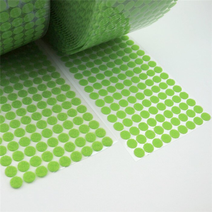 270 Pairs 10mm Kleur Lijm Sluiting Tape Stippen Klittenband Magie Sticker Ronde Sterke Zelfklevende Dual Lock magic Tape: Green 10mm