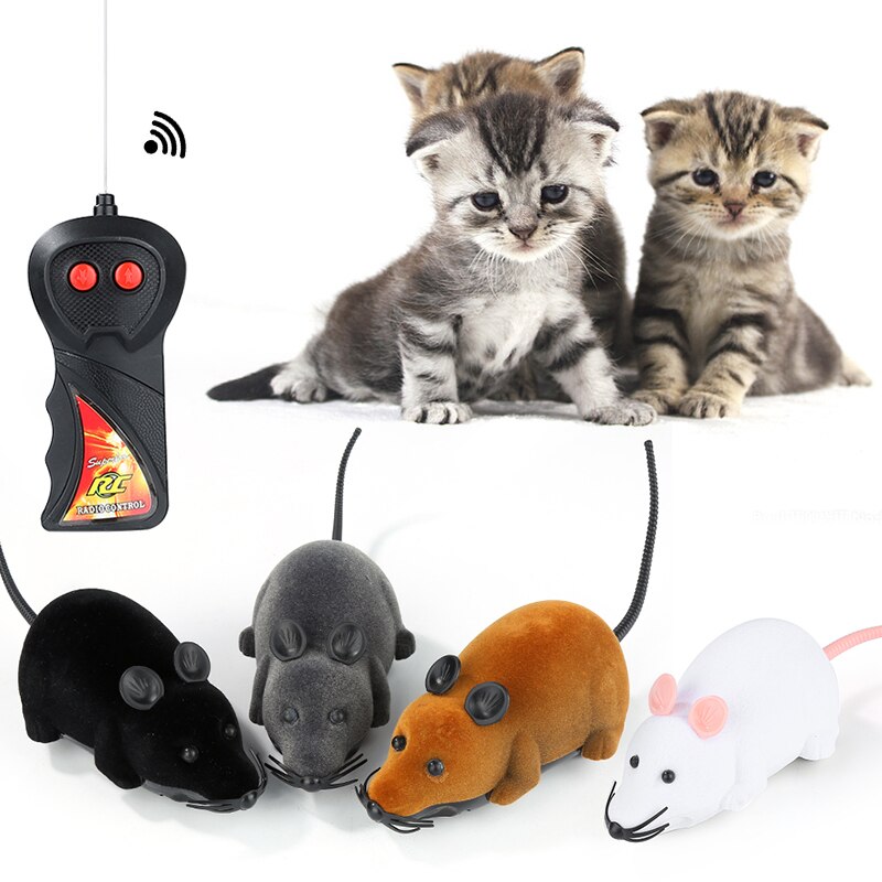 Wireless Electronic Remote Control Rat Plush RC Mouse Toy Flocking Emulation Toys Rat For Cat Dog Joke Scary Trick Toys