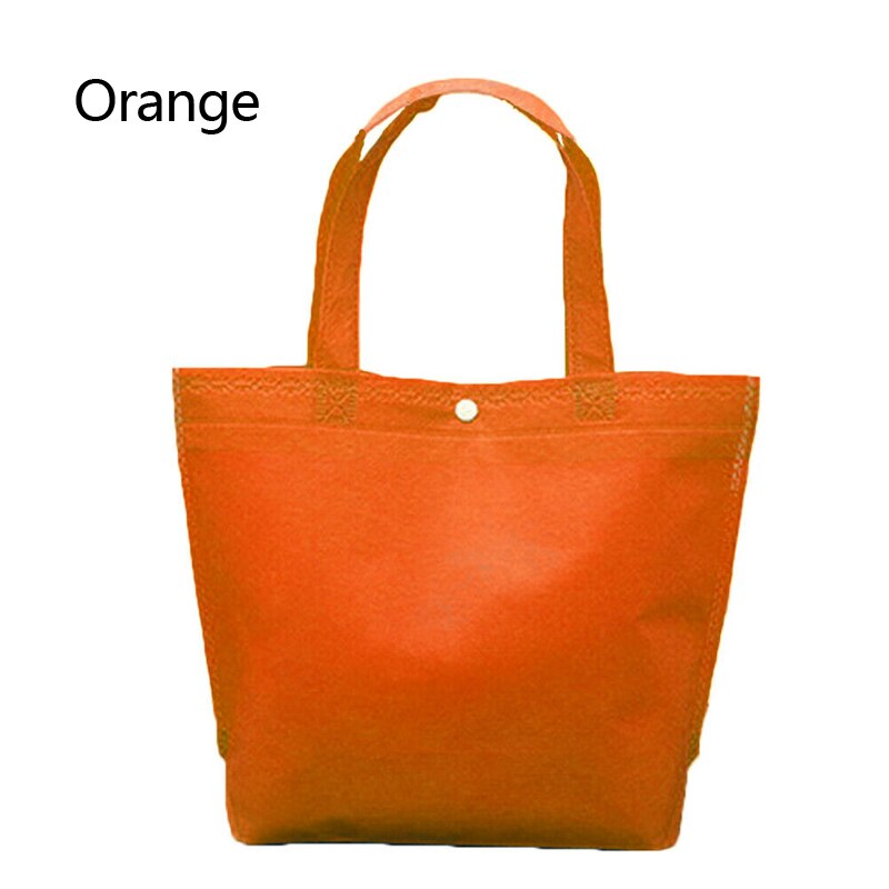 Shoulder Shopping Bag Foldable Reusable Grocery Bags Food Organizer Vegetables Bag Non Woven Fabric: Orange