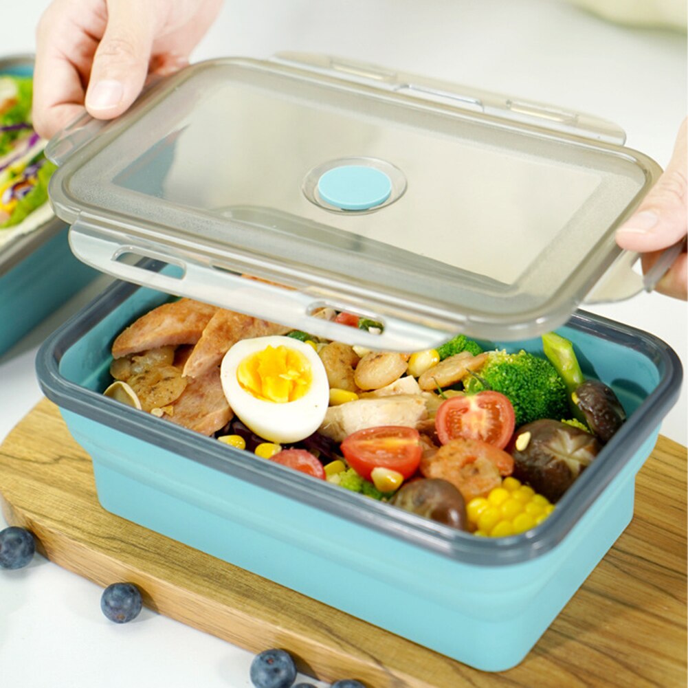 Siliconen Lunchbox Opvouwbare Magnetron Bento Lunchbox Keuken Home School Picknick Camping Voedsel Opslag Container