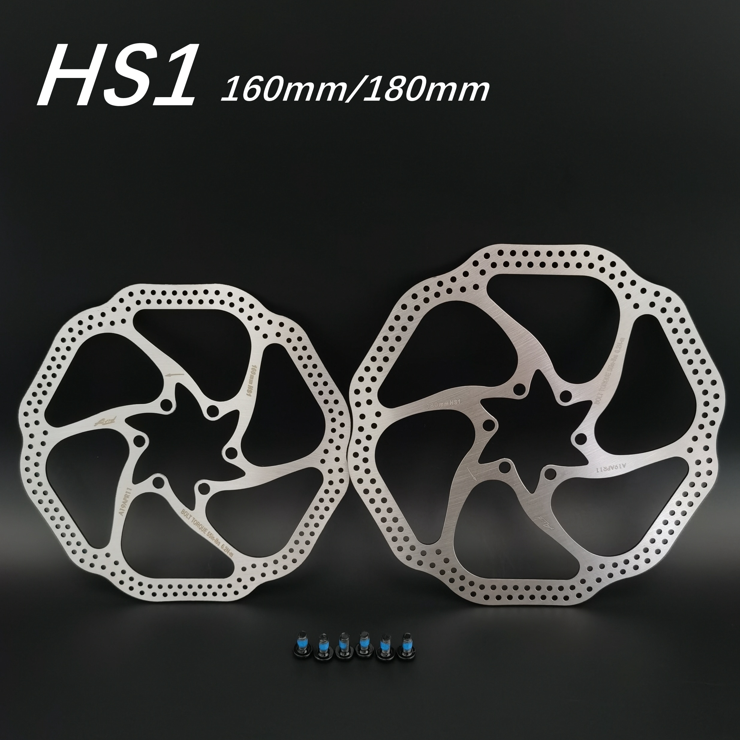 Pastillas de freno de disco HS1 para bicicleta de montaña y carretera, Rotor de freno de disco con 6 tornillos, 160/180mm, 6 sctrews