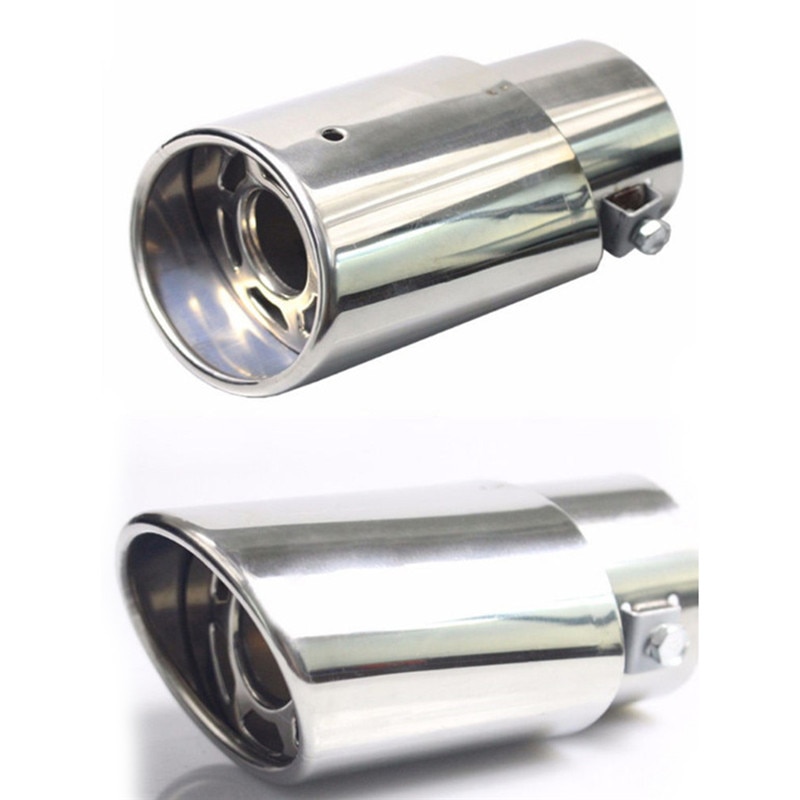 1PCS Chrome Trim Modified Car Liner Pipe Stainless Steel Car Exhaust Muffler Tip Pipe Exhaust System