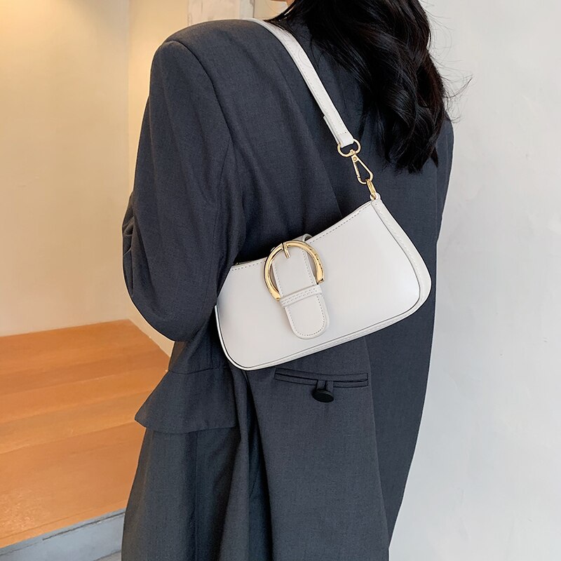Solid Color PU Leather Small Bags For Women Lady Shoulder Crossbody Bag Female Travel Bags And Purses