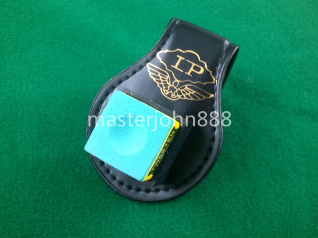 Piscina Bilhar Snooker Couro Belt Magnetic Clipe Titular Giz Giz Caso Atacado Frete Grátis