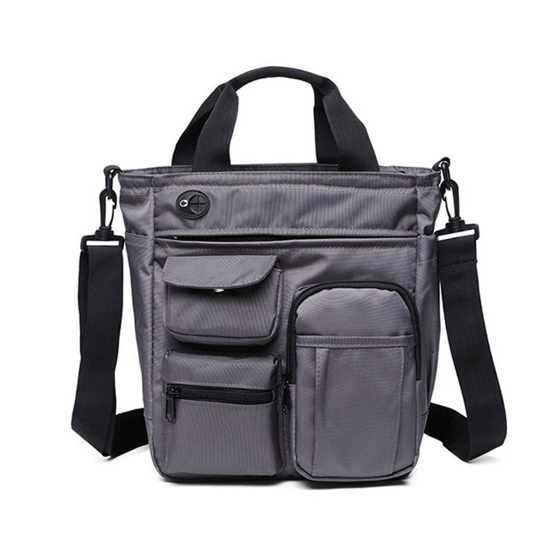 Multifunctionele Kantoor Messenger Bag met Hoofdtelefoon Gat Waterdichte Nylon Reizen Handtas Schoudertas Mannen Leisure Tas XA11ZC: Gray style 1