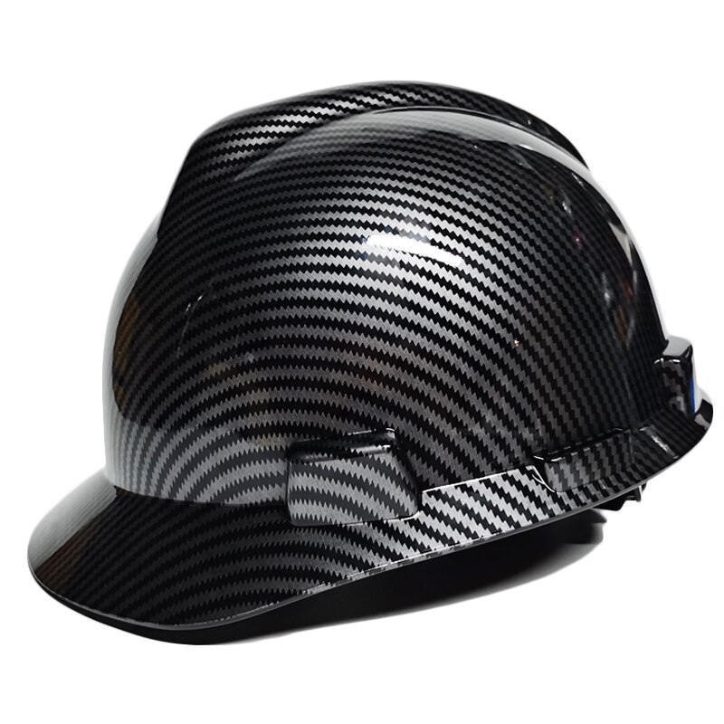 Casco de seguridad de para construcción, gorra de trabajo clásica de fibra de carbono, Color rojo, para mina de ferrocarril, carretera de tráfico: black