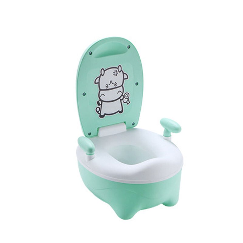 Cartoon Children&#39;s Toilet Animal Pattern Kids Potty Training Seat Children&#39;s Urinals Baby Toilet Pot Training Pan Toilet Seat: Green No cushion