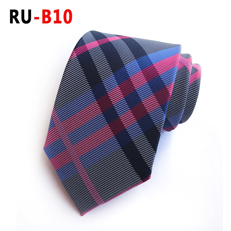 Silk Jacquard 8 cm Plaid Tie Suit Business Tie: RU-B10