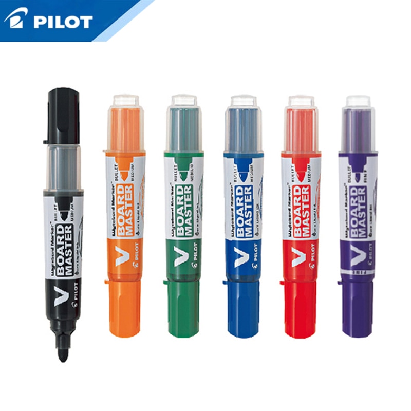 6 pieces of PILOT whiteboard pen round head large capacity ink WBMAVBM replaceable refill 6 color optional