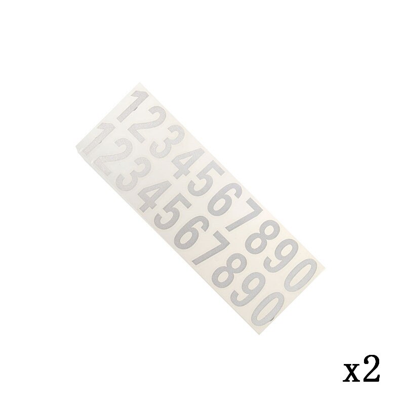 Números de números para coche o casa, 2 unidades, dirección de calle, buzón, puerta de habitación, calcomanía de vinilo, pegatinas reflectantes blancas y negras: 2Pc White