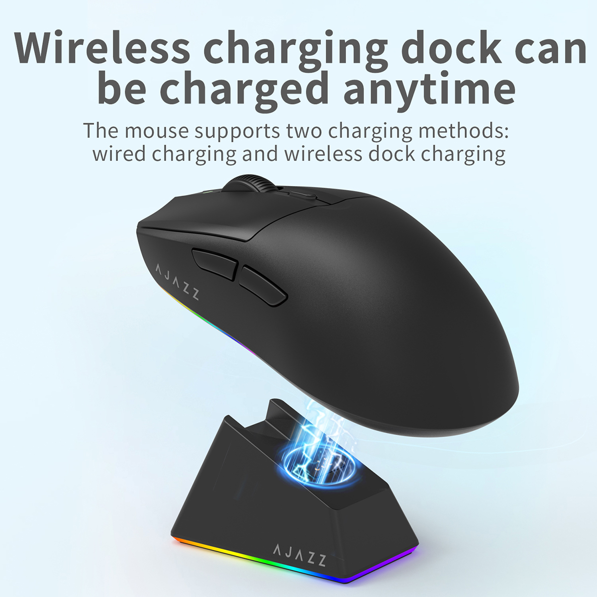 AJAZZ AJ139 V2 MC Wireless Gamer Mouse with Dock PAW3311 Gaming Sensor 12000DPI Max Tri-mode Connect Mice for Laptop PC