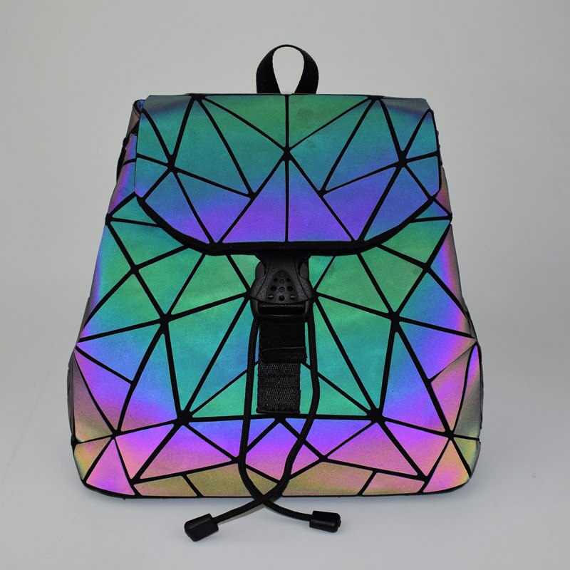 Nuove Donne Zaini Coulisse Luminoso Geometria Pieghevole Zaini Borse Femminile Piccola Borse da Scuola Per Le Ragazze Adolescenti Mochila