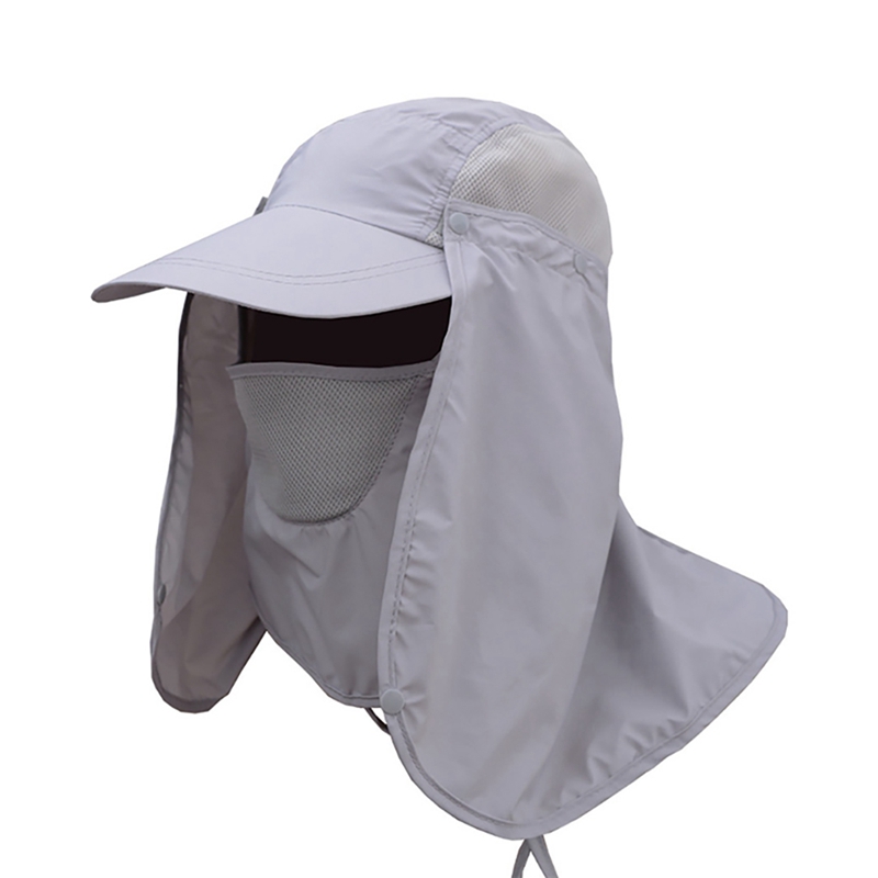 Aba larga Bucket Hat com Tampa Do Pescoço, Outdoor Proteção Solar Chapéus, Quick Dry, Verão Caps, Respirável, Caça, Pesca: CÉU AZUL
