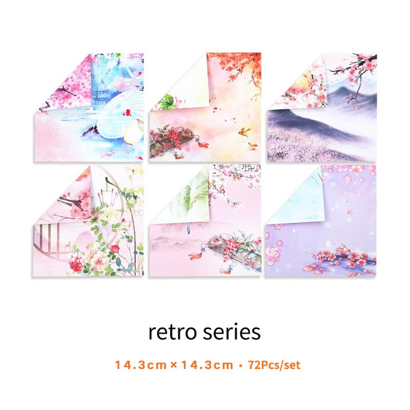 72Pcs/set 15*15cm Square Origami Paper Coloured Double Sided Kid DIY Handmade Folded Craft Scrapbooking Decor Arts Material