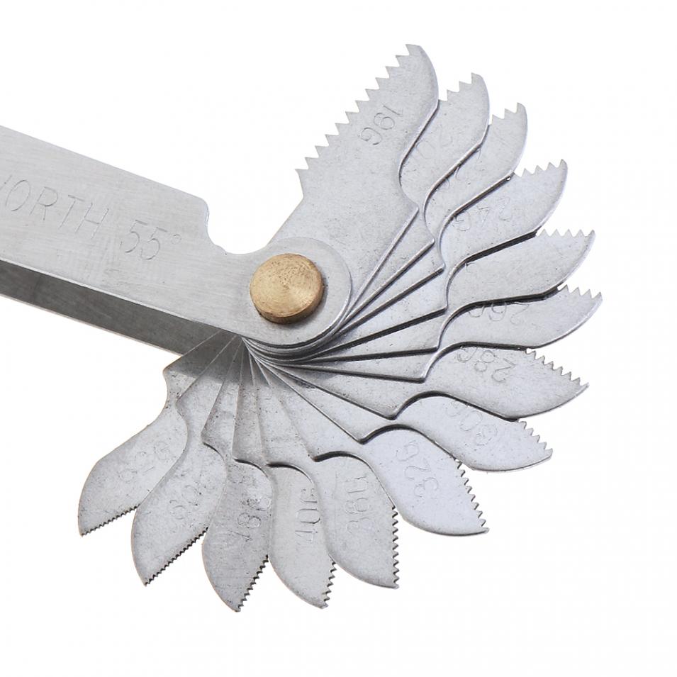 Imperial Specification Thread Screw Gauge SAE Whitworth 55 Degree Pitch Gauge with 28pcs Blade Range 4-62G for Measuring Tool