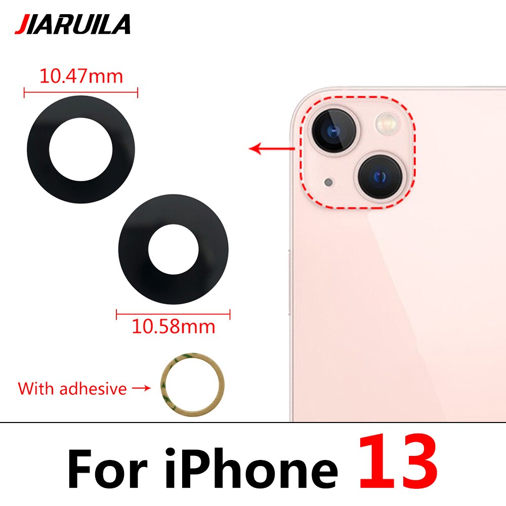 Nuovo obiettivo di vetro della fotocamera posteriore posteriore originale per iPhone 13 Pro Max Mini con parti di ricambio adesive adesive: For Iphone 13