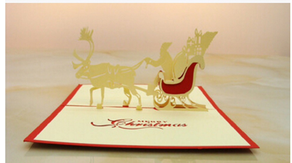 3D Pop Up Origami Greeting Christmas Cards Stereoscopic Christmas tree: H