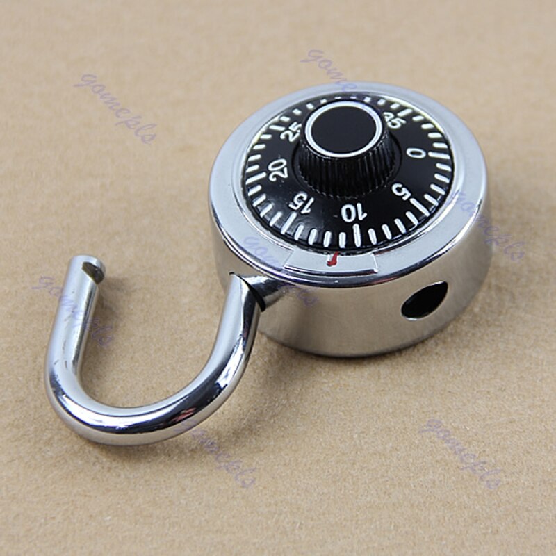 Hardened Steel Shackle Dial Combination Luggage Locker Lock Padlock