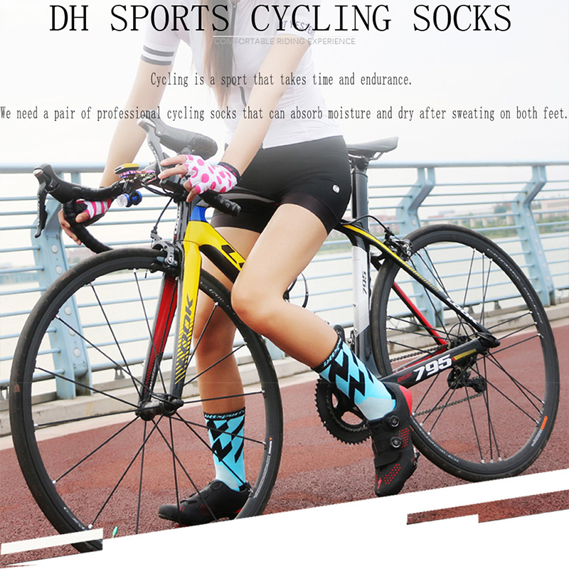 Real Dh Sports Elite Cycling Socks Outdoor Leisure Exercise Training Breathable Plus Stockings Sock Bike Clubs For Man