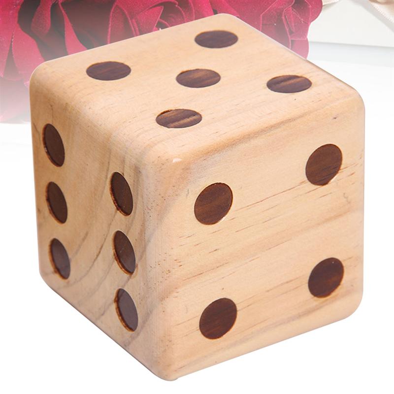 1pc dados de madeira durável tamanho grande 9cm grande entretenimento suave dados de jogo para pub noite bar festa ktv