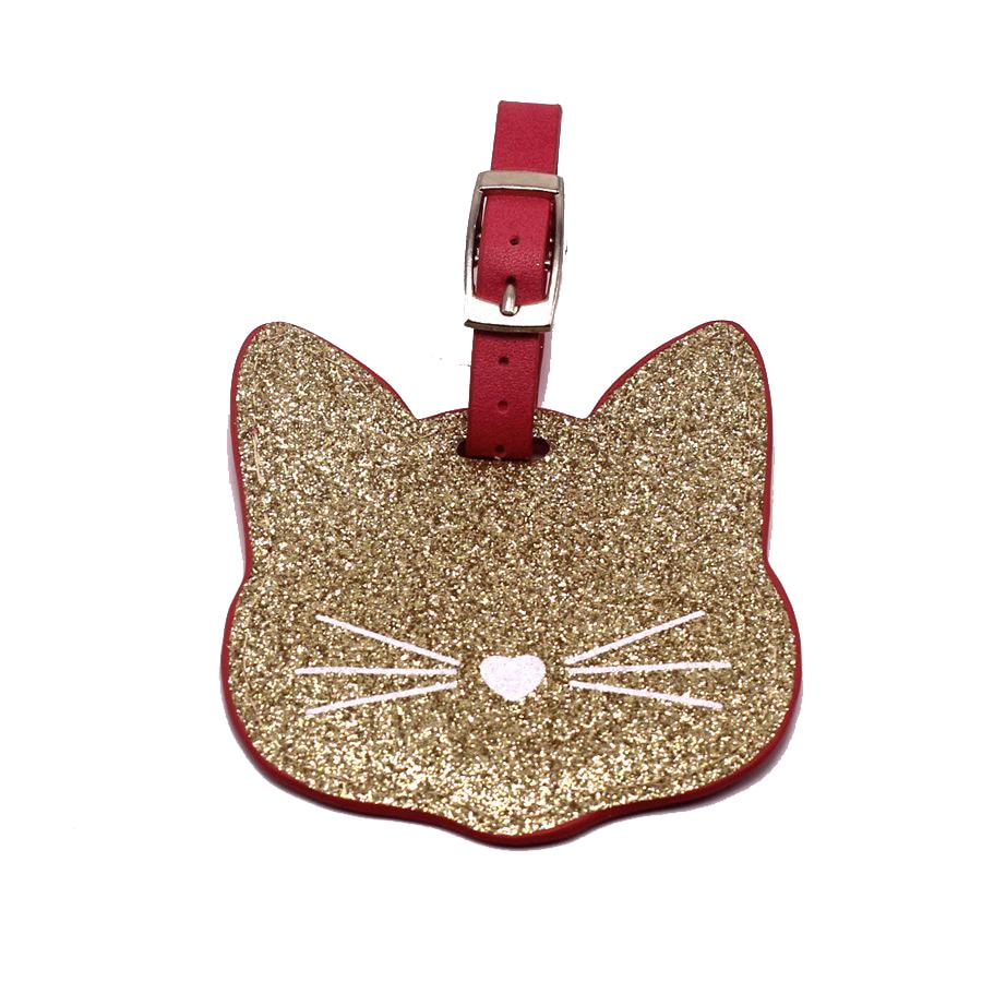 Zoukane mala de viagem de couro tag de bagagem gato etiqueta saco pingente bolsa acessórios nome id endereço tags lt24
