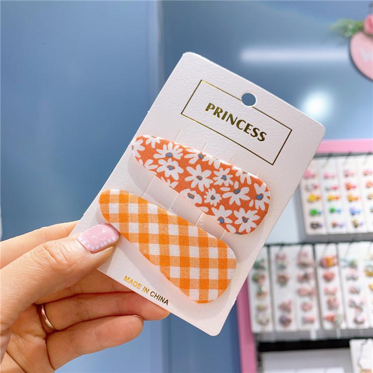 Koreaanse Kinderen Bloemenprint Haarspeld Meisje Bloem Bangle Side Haarspeld Baby Plaid Water Bb Clip: 1