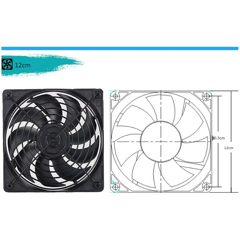 2000RPM USB Fan Router Lüfter DIY PC Kühler TV Kasten Drahtlose Stumm DC 5V USB Netzteil 120mm Fan 120X25mm