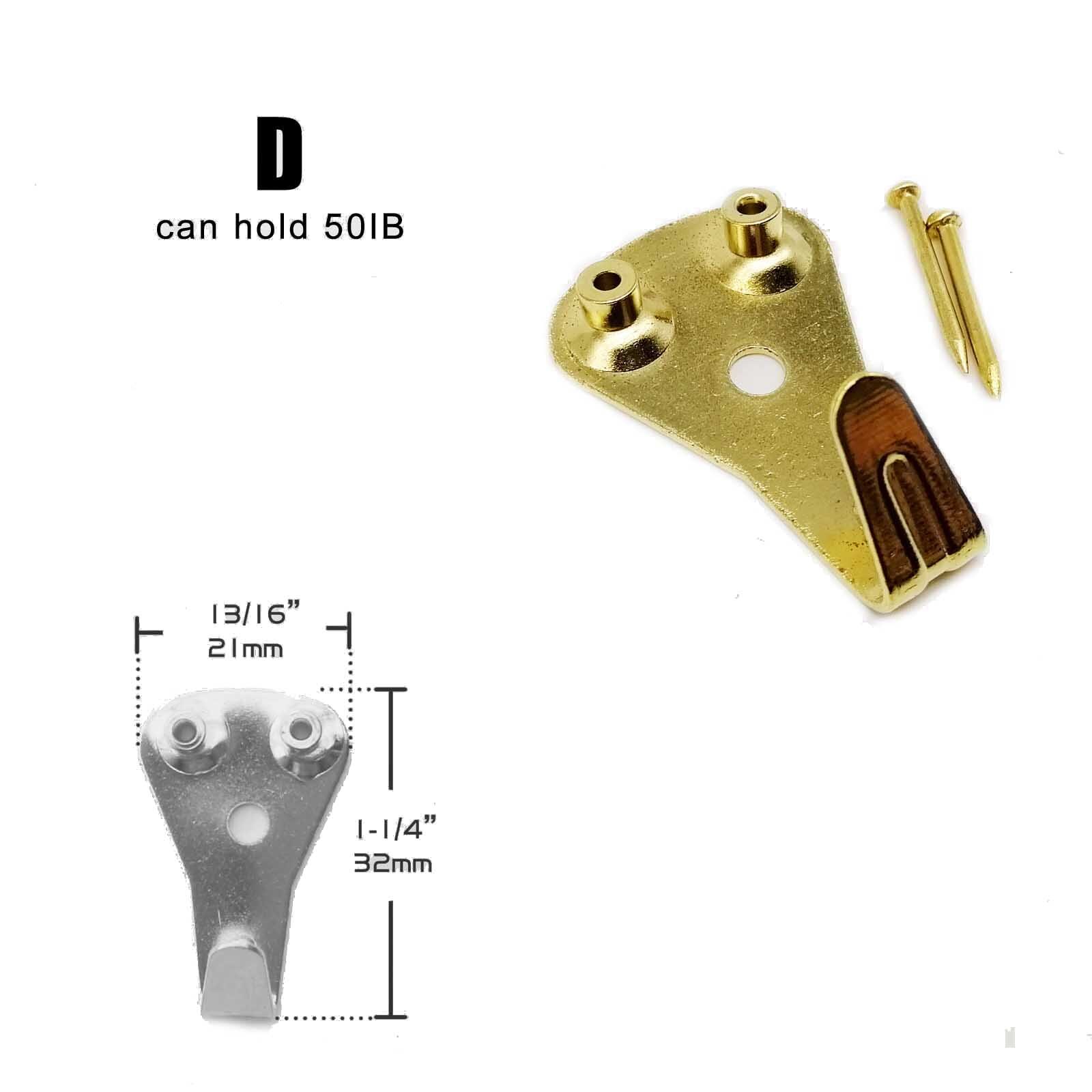 5Pcs 10 20 30 50 100IB Hoge Sterkte Stalen Metalen Foto Foto Olieverf Frame Spiegel Klok Haak Hanger hard Hout Effen Muur: Zilver