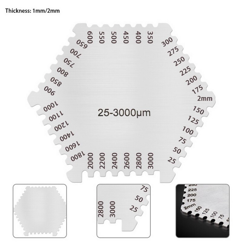Peigne à Film humide 25-3000um jauge d'épaisseur en acier inoxydable jauge de Film humide de précision jauge d'épaisseur feuille peigne à Film humide