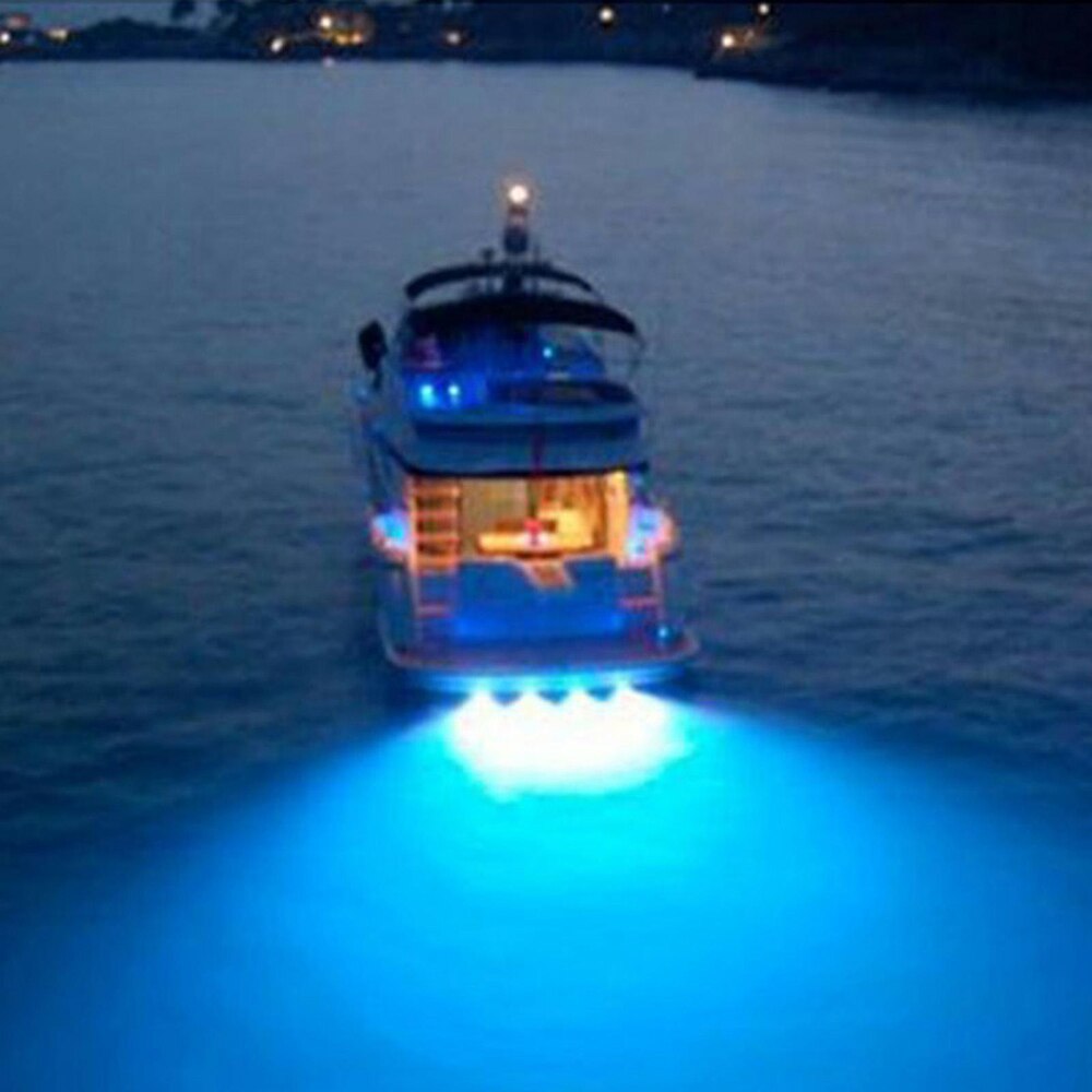 12V LED Underwater Boat Lights 9W Waterproof IP68 6 LED Yacht Boat Drain Plug Led Light Bulb With Connector